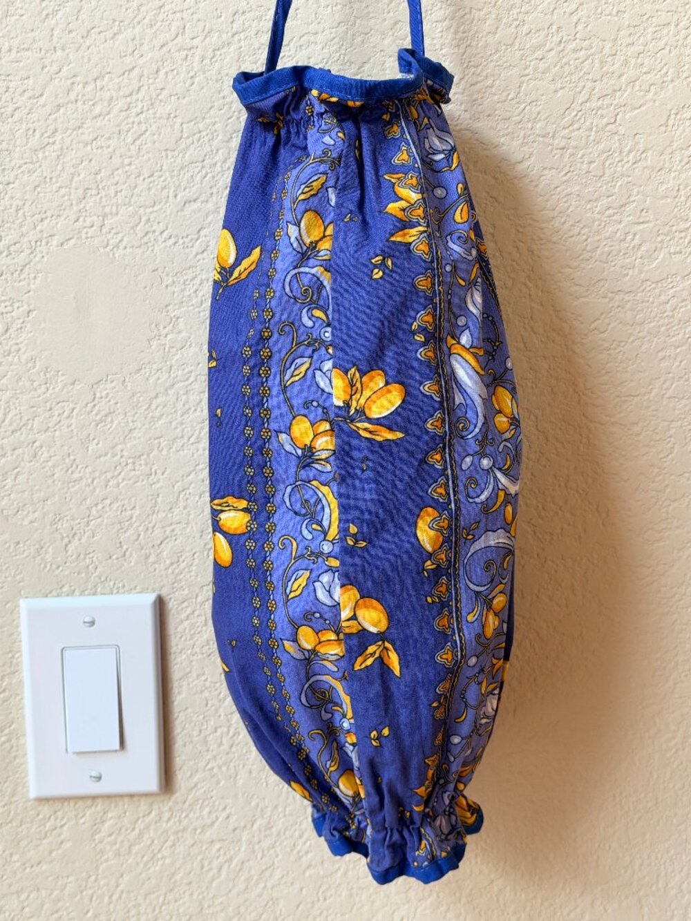 French Provincial Fabric Hanging Plastic Bags Holder